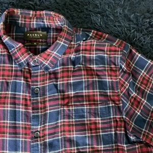 Pacsuns| short sleeve buttoned plaid shirt